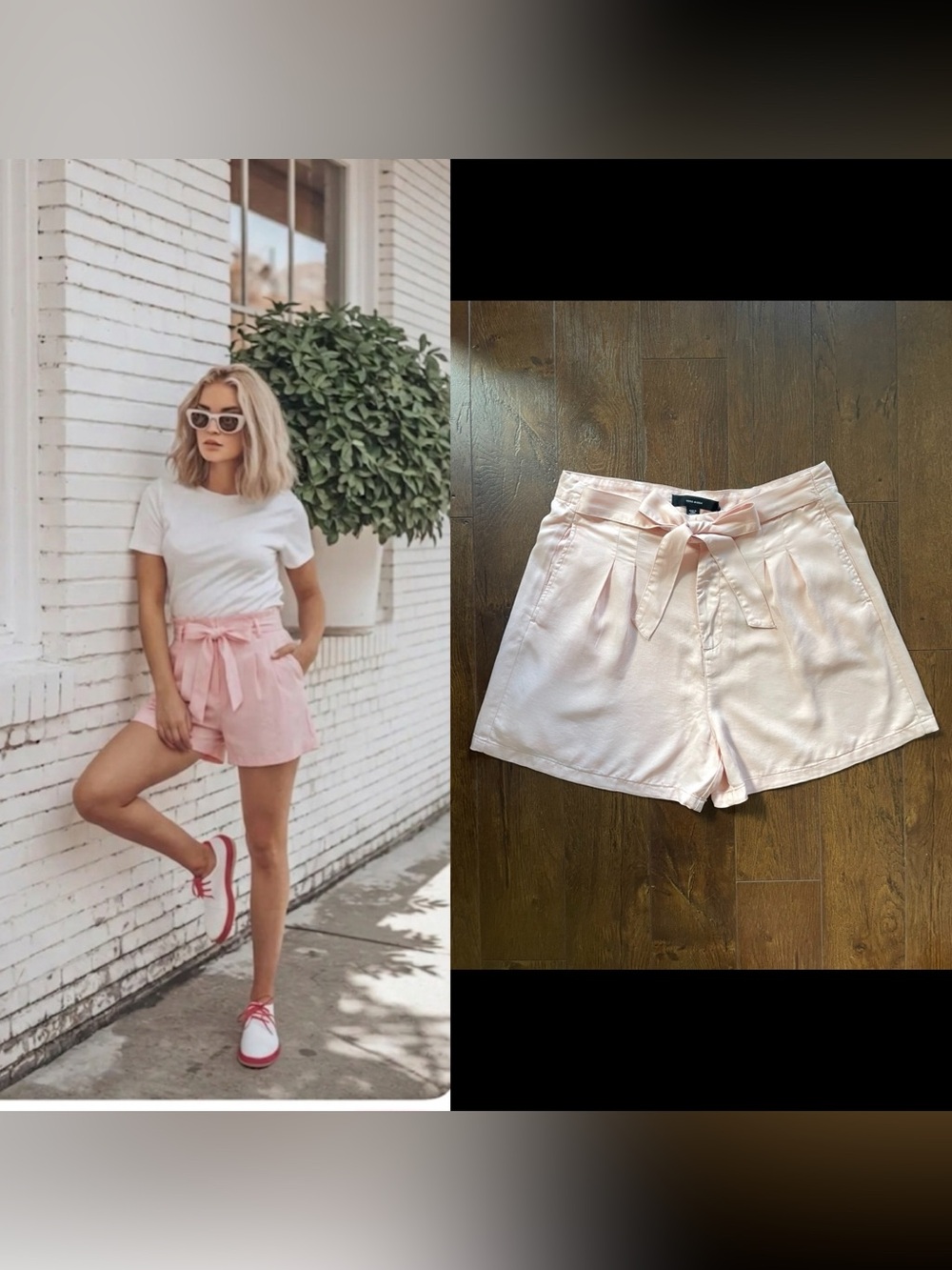 NWT Vero Moda Belted Relaxed Fit Super Soft Belted Shorts. Light Pink. XL.